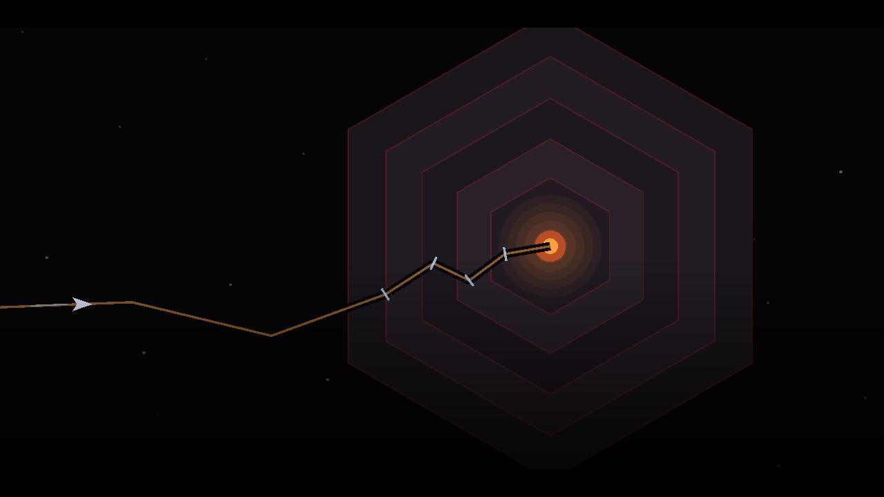 The structure in cross-section, one lit route to the core