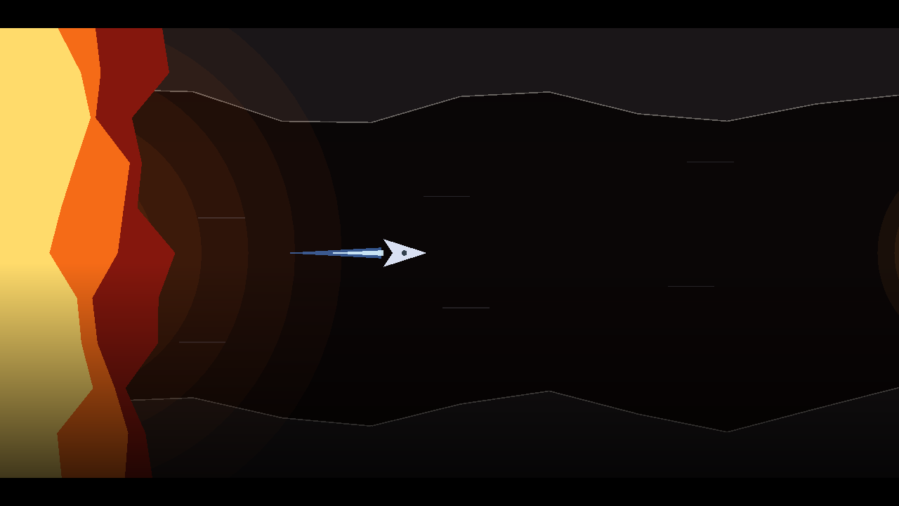 The run — the fire behind, the core ahead